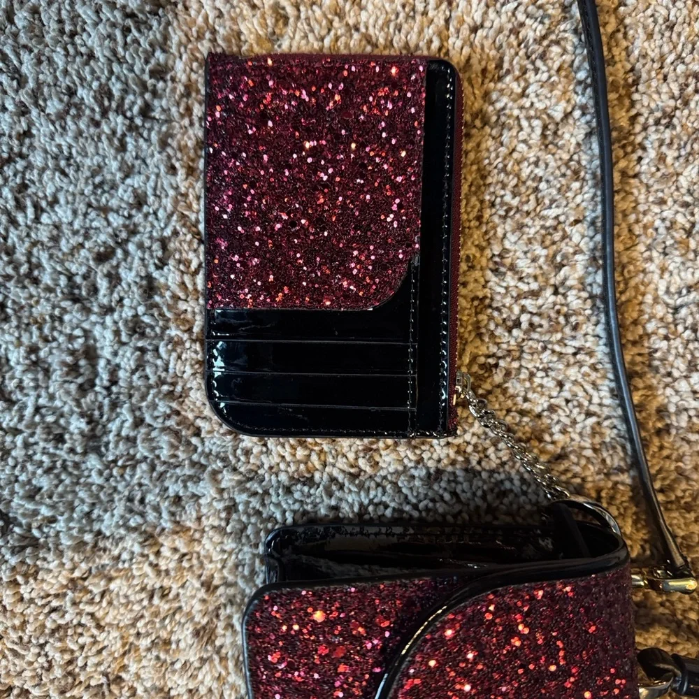 Kate Spade Odette glitter top handle mini bag and matching Odette card holder - Picture 6 of 8